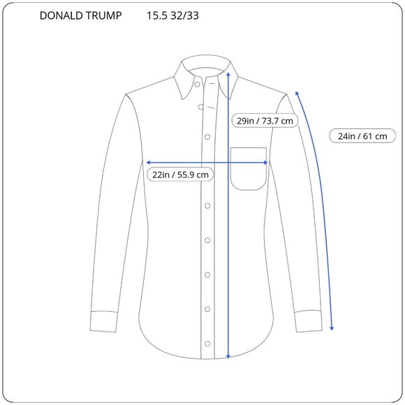 Donald Trump Signature Mens Shirt 15.5 32 33 Long Sleeve Non Iron E7E - Picture 2 of 8